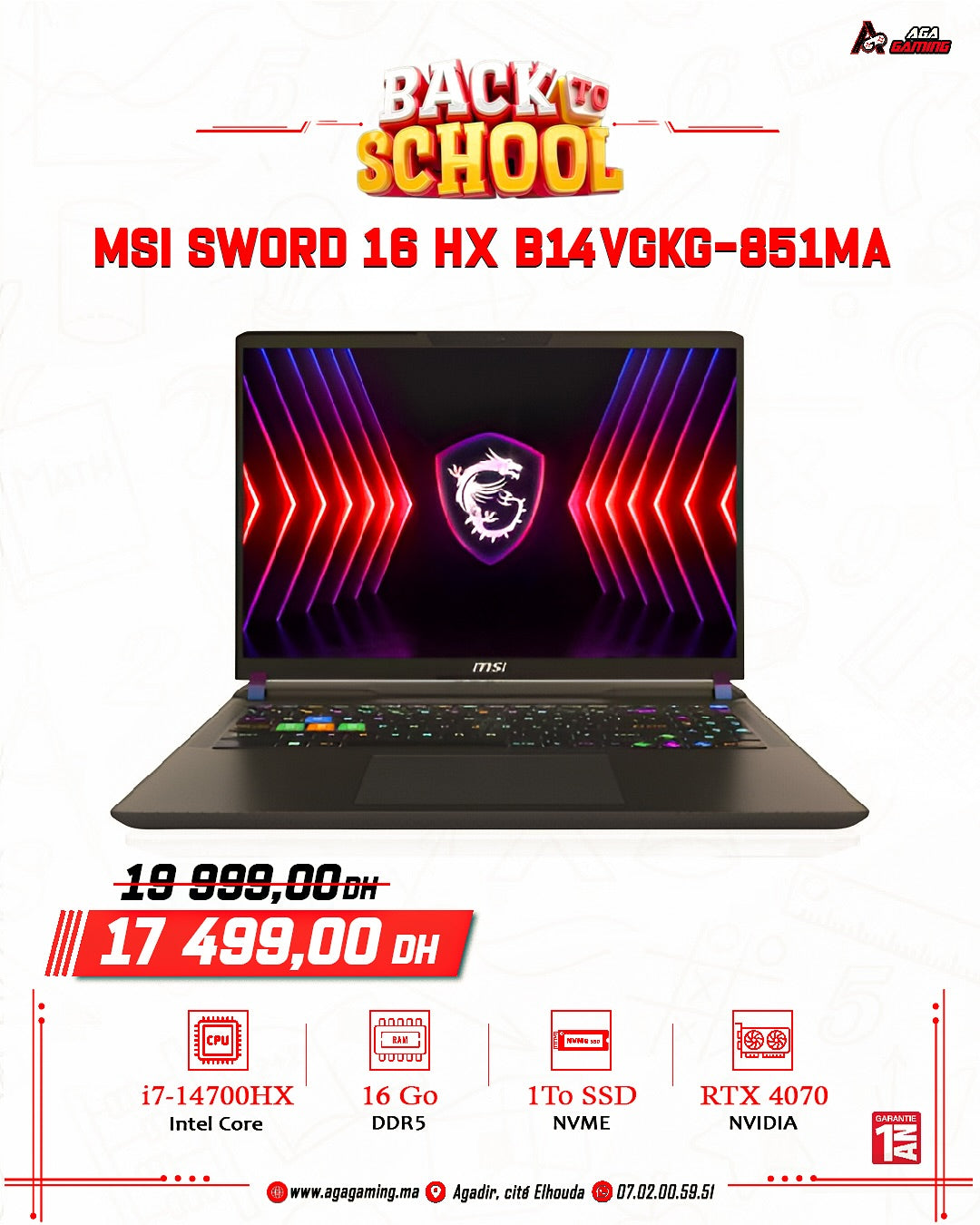 MSI SWORD 16 HX B14VGKKG-851MA MSI SWORD 16 HX B14VGKKG-851MA